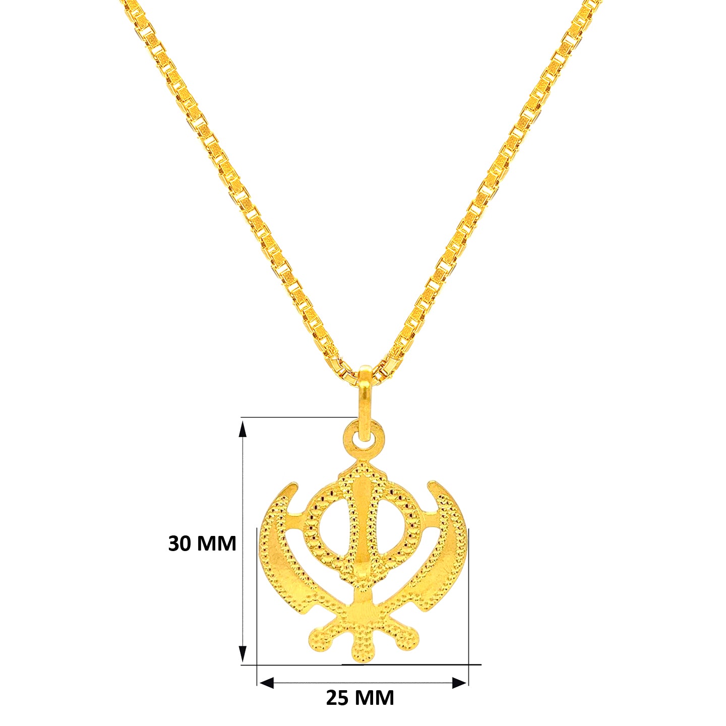 22K Gold Religious Khanda Sikh Pendant