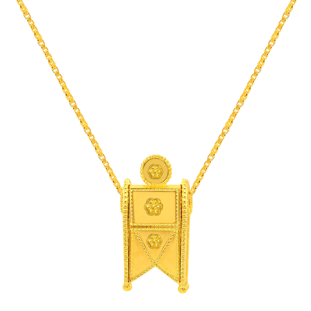 22K Gold Laser-Cut Thali Pendant