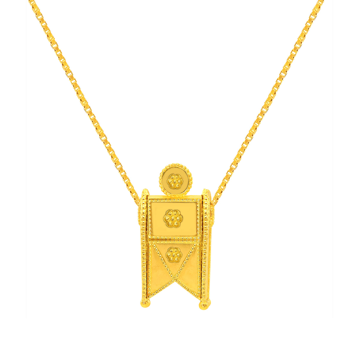 22K Gold Laser-Cut Thali Pendant