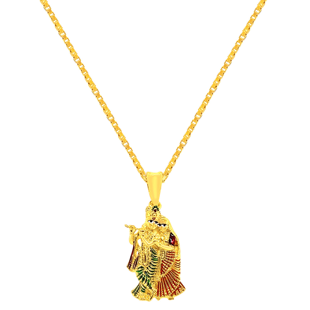 22K Gold Radha Krishna Pendant