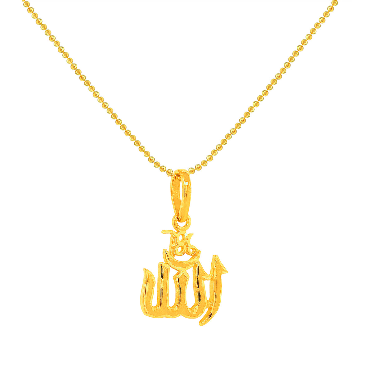 22K Gold 786 Allah Pendant