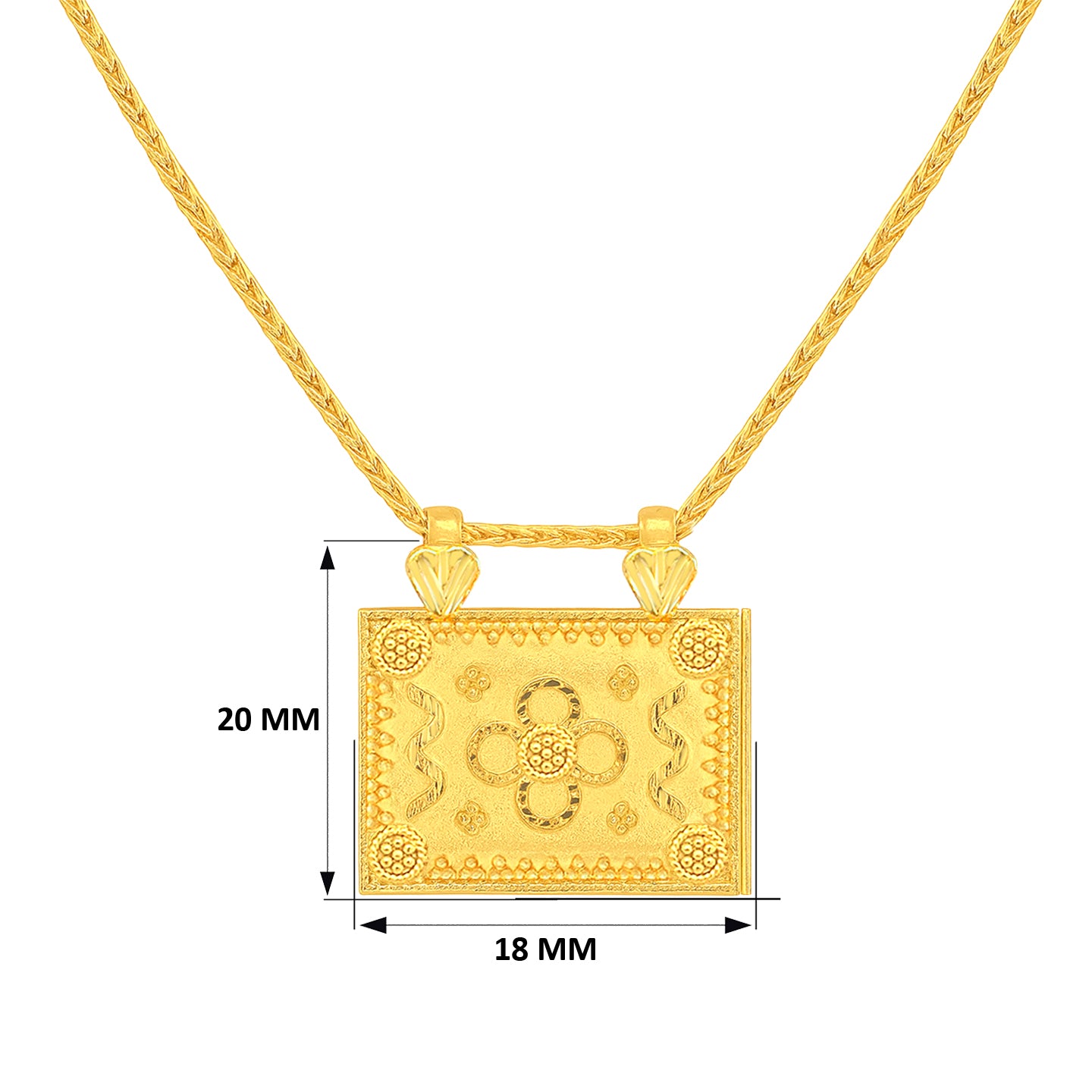 22K Gold Box Locket Taweez Pendant