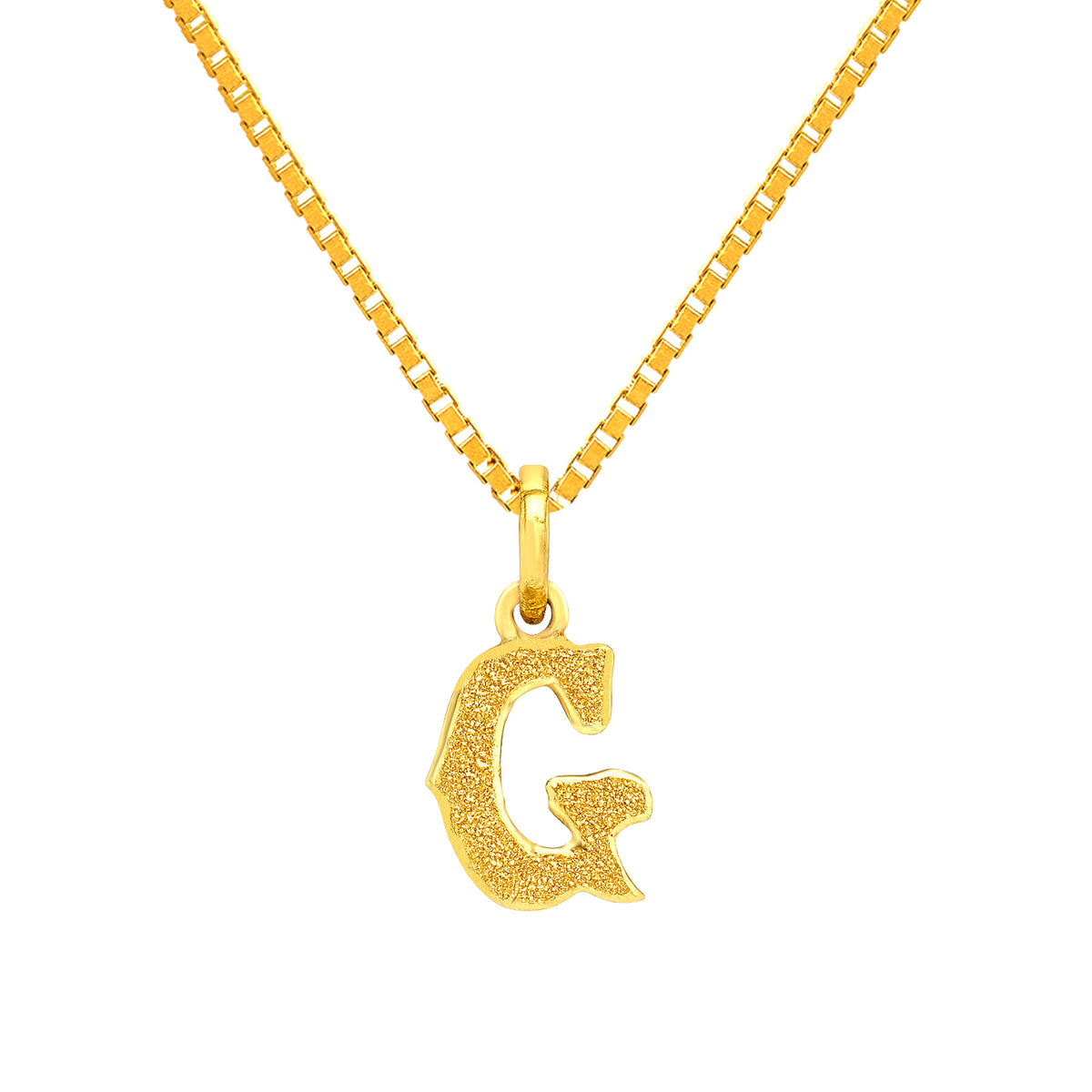 22K Gold "G" Initial Alphabet Pendant