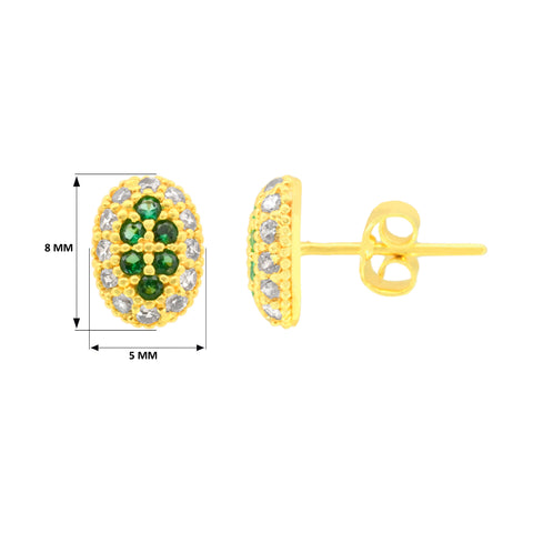 22K Yellow Cubic Zirconia Minimalist Pendant and Earrings Set