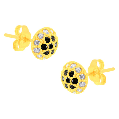 22K Yellow Cubic Zirconia Dainty Pendant and Earring Set