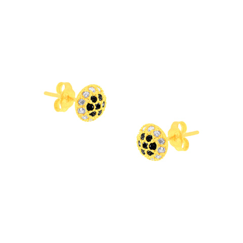 22K Yellow Cubic Zirconia Dainty Pendant and Earring Set