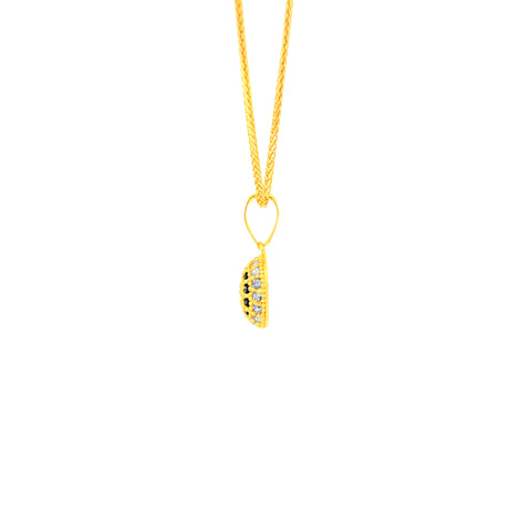 22K Yellow Cubic Zirconia Dainty Pendant and Earring Set