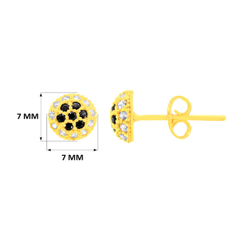 22K Yellow Cubic Zirconia Dainty Pendant and Earring Set