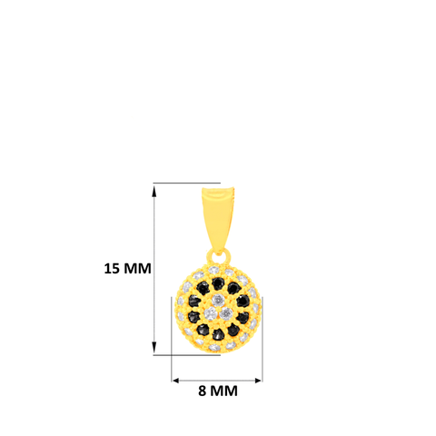 22K Yellow Cubic Zirconia Dainty Pendant and Earring Set
