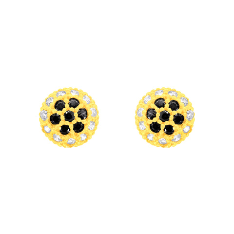 22K Yellow Cubic Zirconia Dainty Pendant and Earring Set