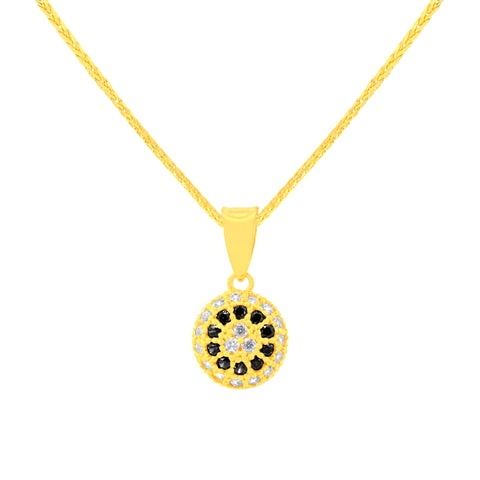 22K Yellow Cubic Zirconia Dainty Pendant and Earring Set