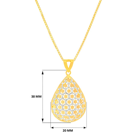 22K Three-Tone Gold Exquisite Filligree Pendant and Earrings Set