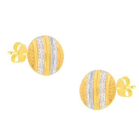 22K Two-Tone Gold Shimmering Pendant and Earrings Set