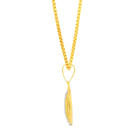 22K Two-Tone Gold Shimmering Pendant and Earrings Set