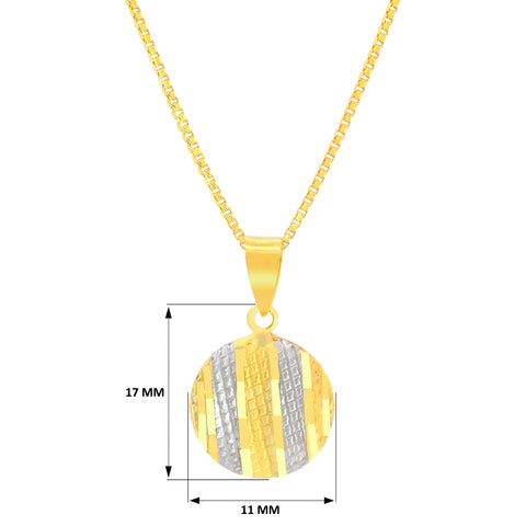 22K Two-Tone Gold Shimmering Pendant and Earrings Set