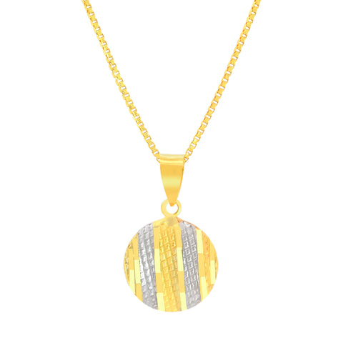 22K Two-Tone Gold Shimmering Pendant and Earrings Set