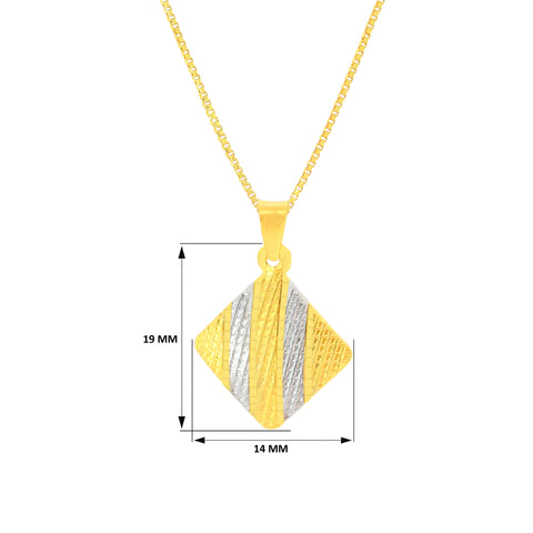 22K Two-Tone Gold Delicate Pendant and Earrings Set