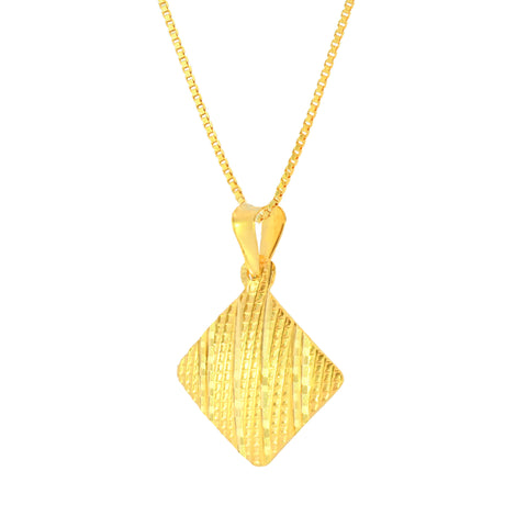 22K Yellow Gold Modern Fancy Pendant and Earrings Set