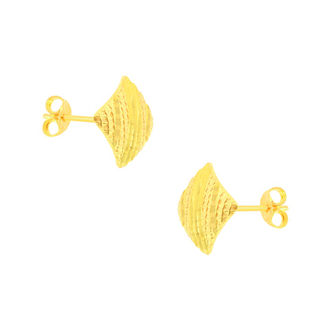 22K Yellow Gold Modern Fancy Pendant and Earrings Set
