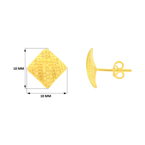 22K Yellow Gold Modern Fancy Pendant and Earrings Set