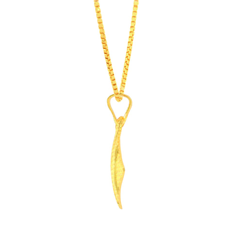 22K Yellow Gold Modern Fancy Pendant and Earrings Set