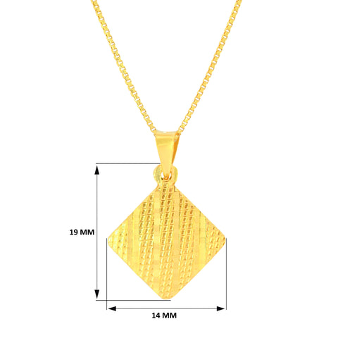 22K Yellow Gold Modern Fancy Pendant and Earrings Set