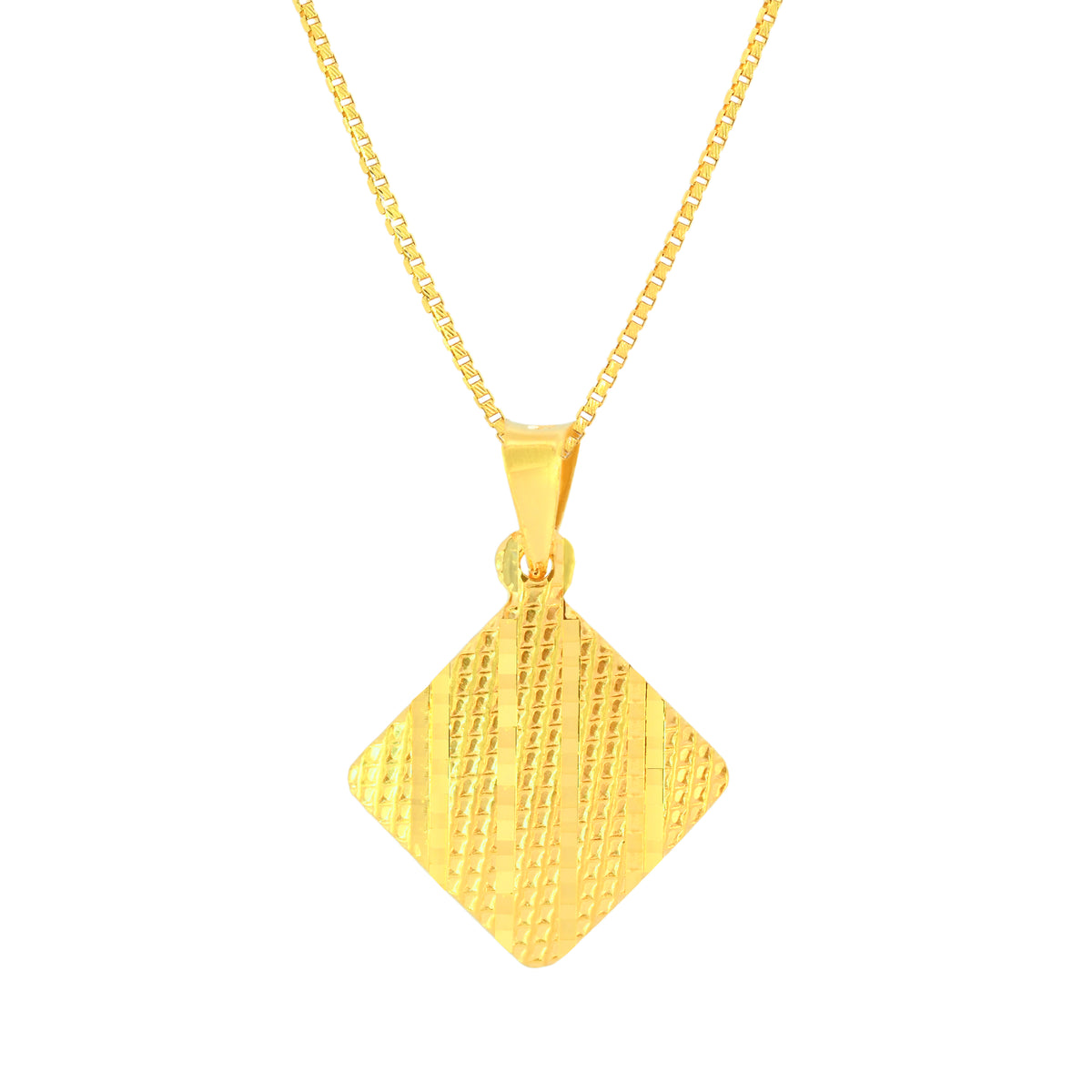 22K Yellow Gold Modern Fancy Pendant and Earrings Set