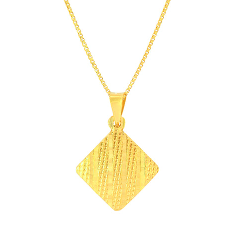 22K Yellow Gold Modern Fancy Pendant and Earrings Set