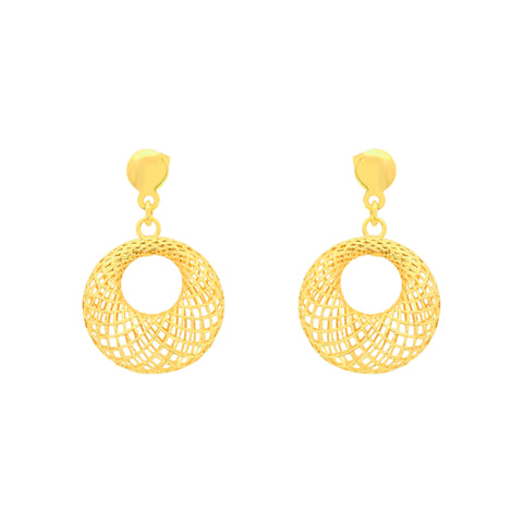 22K Yellow Gold Chic Pendant and Earrings Set