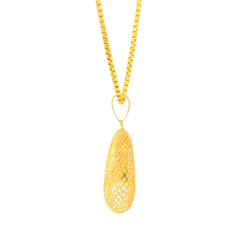 22K Yellow Gold Chic Pendant and Earrings Set
