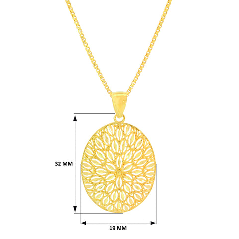 22K Yellow Gold Statement Filligree Pendant and Earrings Set