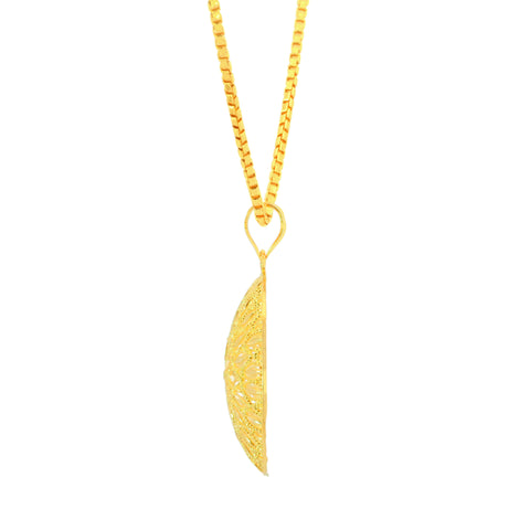 22K Yellow Gold Statement Filligree Pendant and Earrings Set