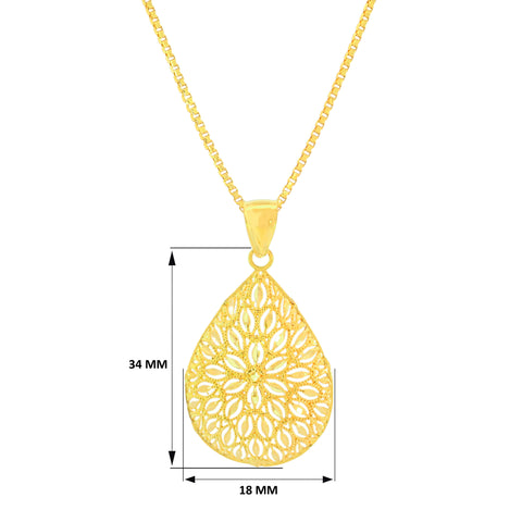 22K Yellow Gold Luminous Filligree Pendant and Earrings Set