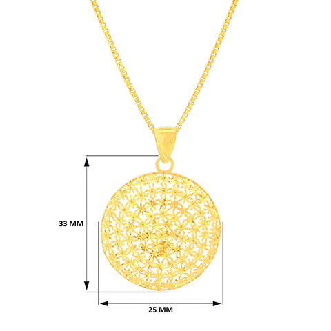 22K Yellow Gold Artistic Filligree Pendant and Earrings Set