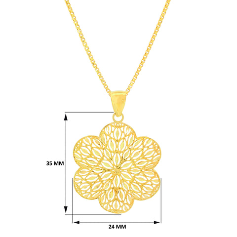 22K Yellow Gold Exquisite Filligree Pendant and Earrings Set
