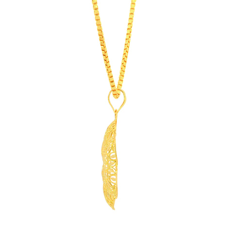 22K Yellow Gold Exquisite Filligree Pendant and Earrings Set
