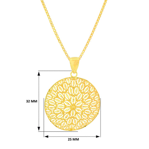 22K Yellow Gold Stunning Filligree Pendant and Earrings Set