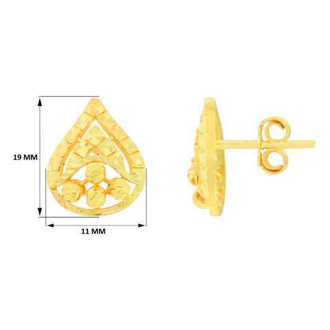 22K Yellow Gold Contemporary Pendant and Earrings Set