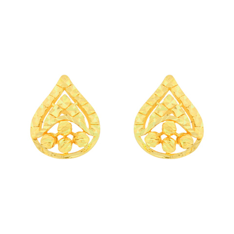 22K Yellow Gold Contemporary Pendant and Earrings Set