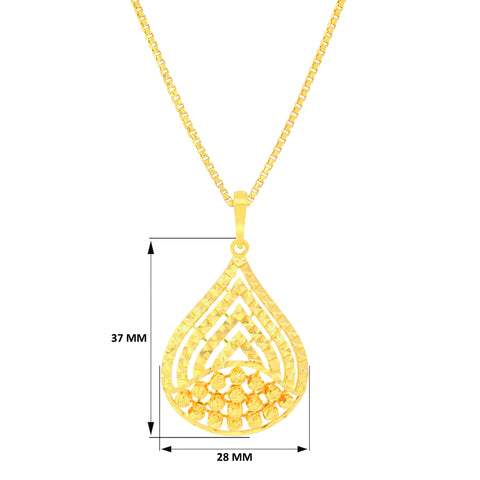 22K Yellow Gold Contemporary Pendant and Earrings Set
