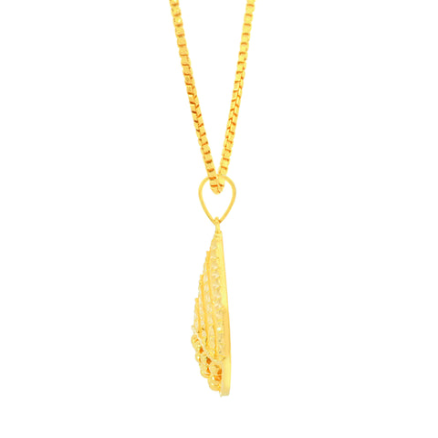 22K Yellow Gold Contemporary Pendant and Earrings Set