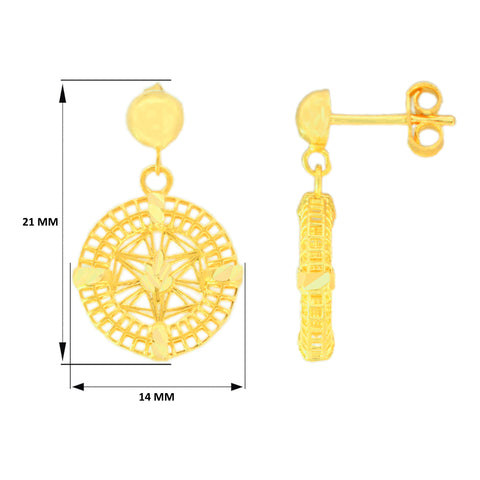 22K Yellow Gold Sparkling Pendant and Earrings Set