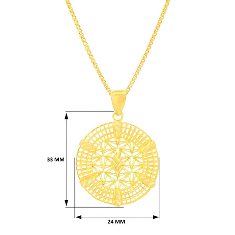 22K Yellow Gold Sparkling Pendant and Earrings Set