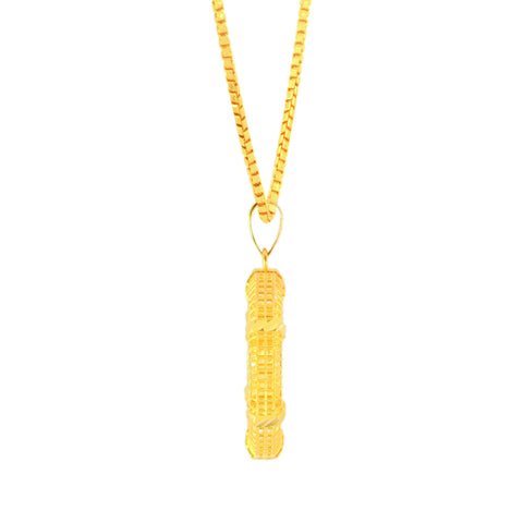22K Yellow Gold Sparkling Pendant and Earrings Set