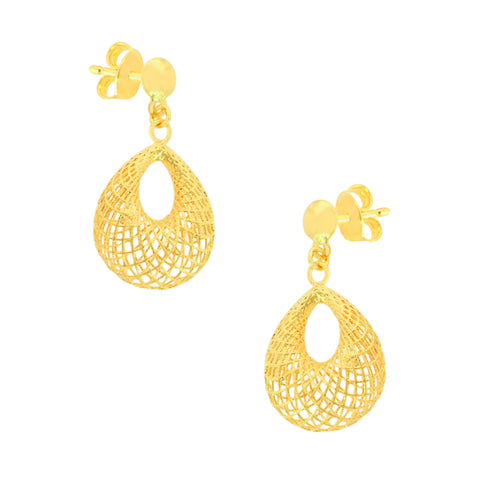 22K Yellow Gold Petite Pendant and Earrings Set