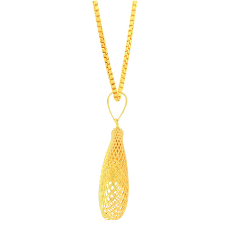 22K Yellow Gold Petite Pendant and Earrings Set