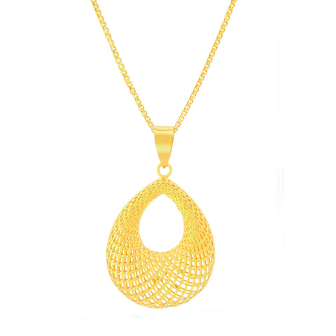 22K Yellow Gold Petite Pendant and Earrings Set