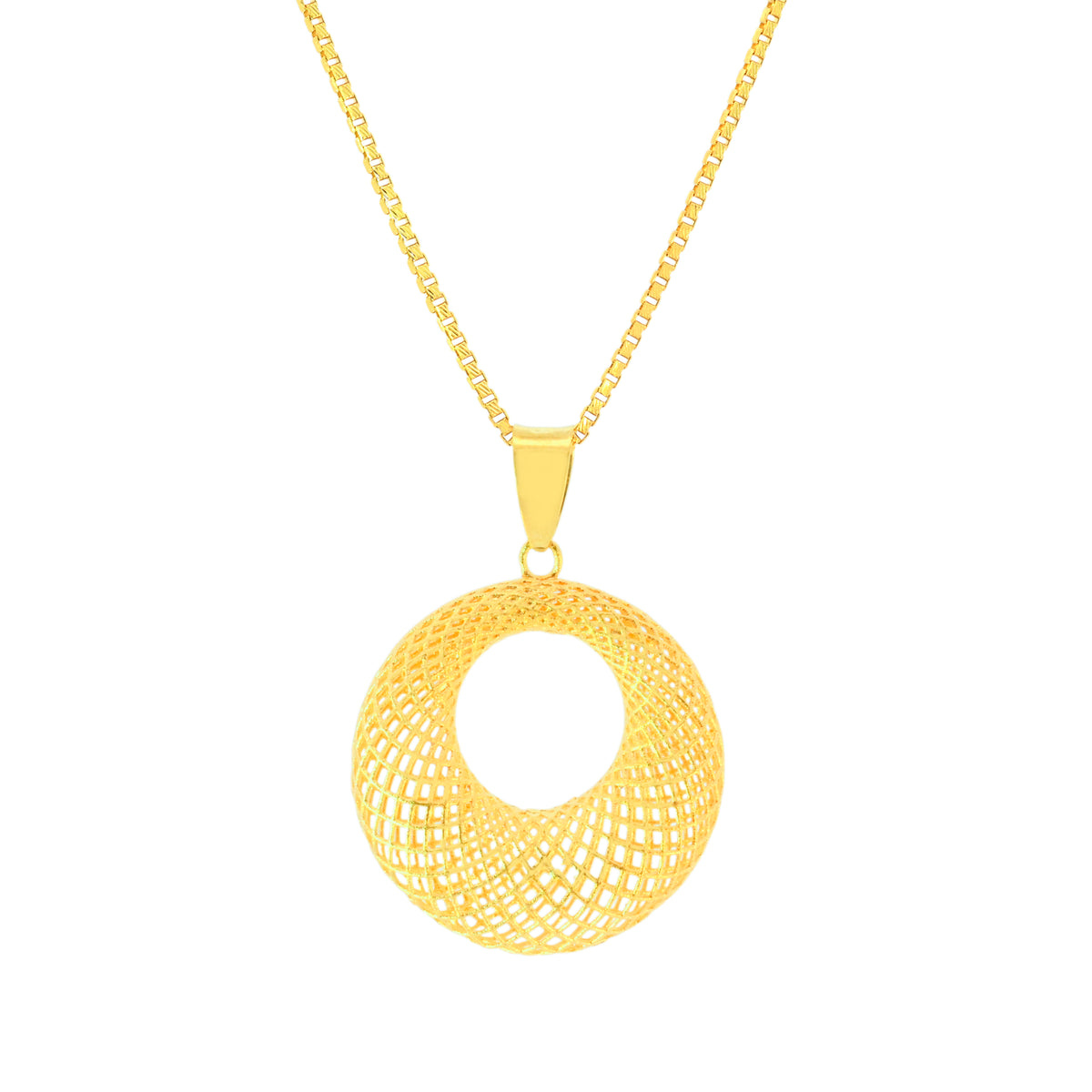 22K Yellow Gold Alluring Pendant and Earrings Set