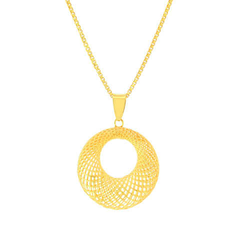 22K Yellow Gold Alluring Pendant and Earrings Set
