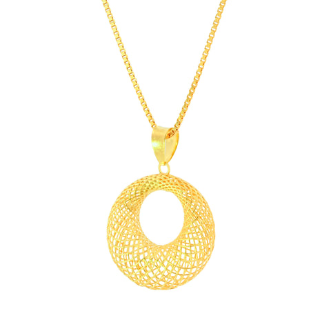 22K Yellow Gold Alluring Pendant and Earrings Set